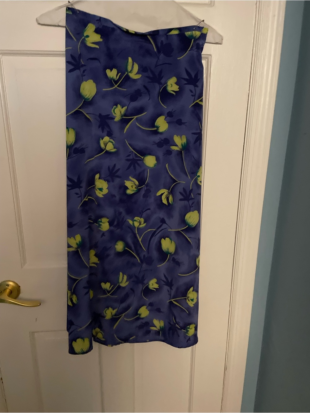 Vintage Synari 90s Blue and green floral Skirt